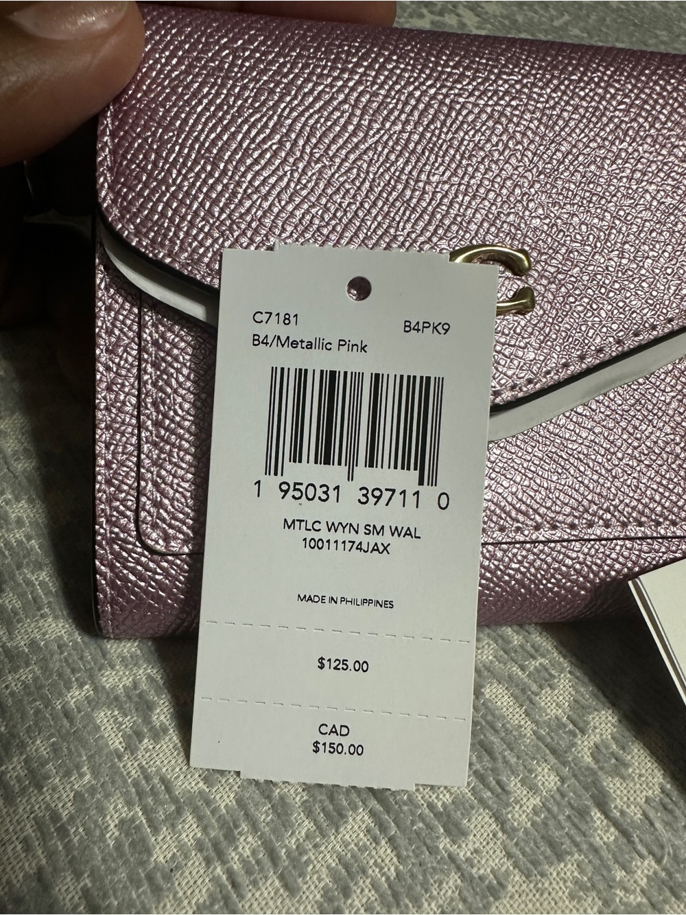 COACH Metallic Pink Wynn Wallet - Picture 6 of 7